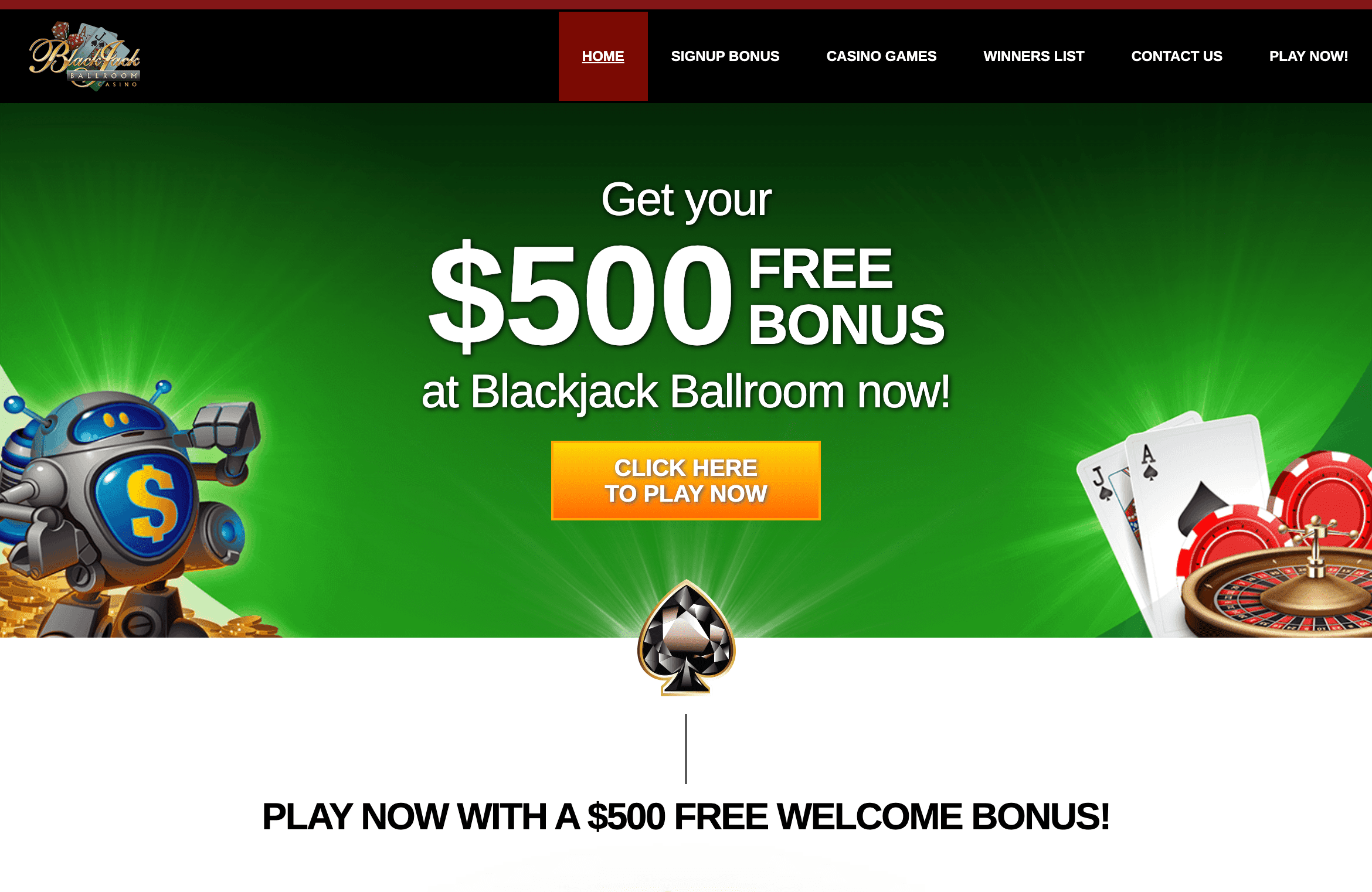 Blackjack Casino Homepage