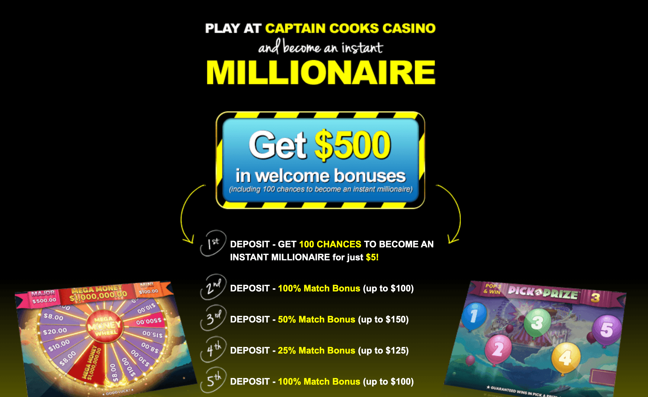 CaptainCooks Casino Welcome Bonus