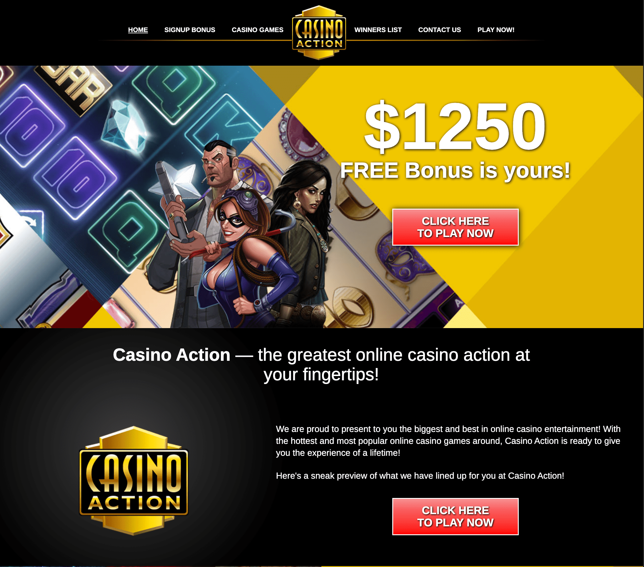 CasinoAction Main Page