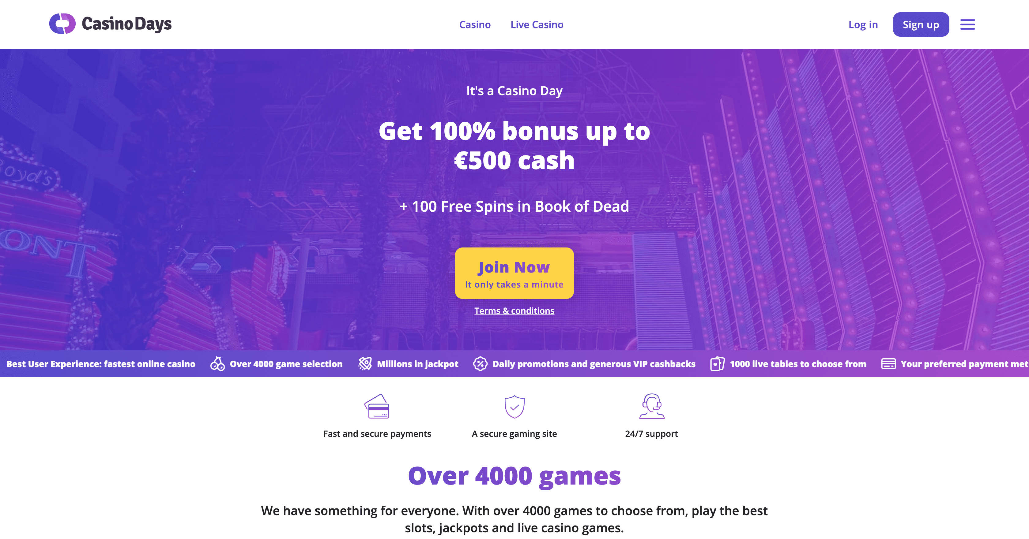 CasinoDays Main Page