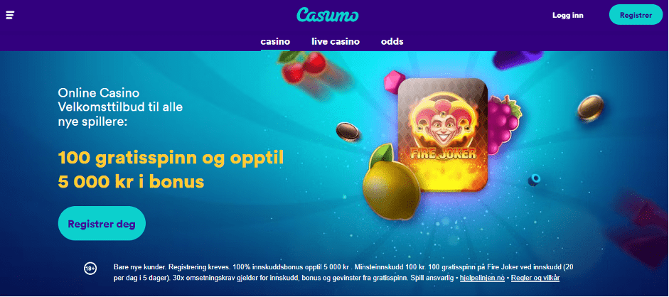 Casumo casino Homepage