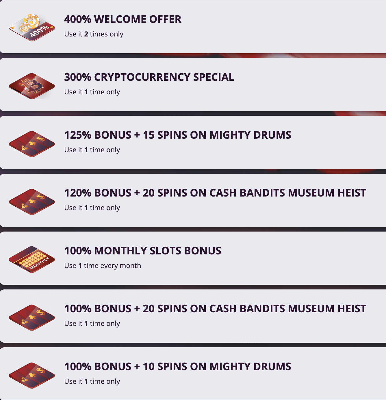 Cherry Jackpot Bonuses