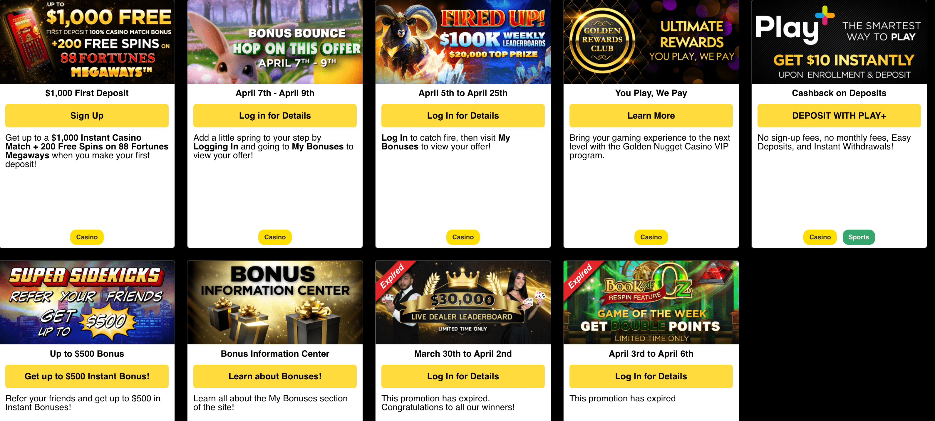 GoldenNugget Casino Bonuses