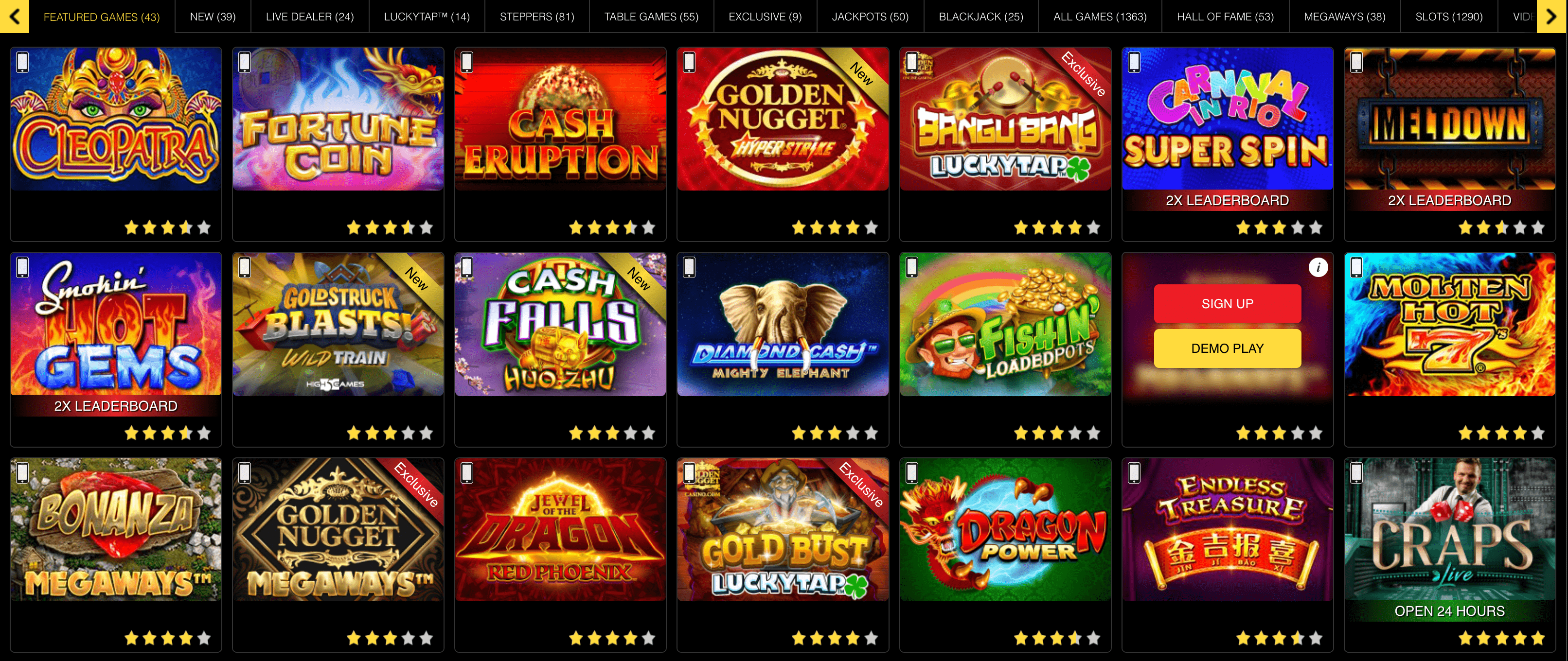 GoldenNugget Casino Games