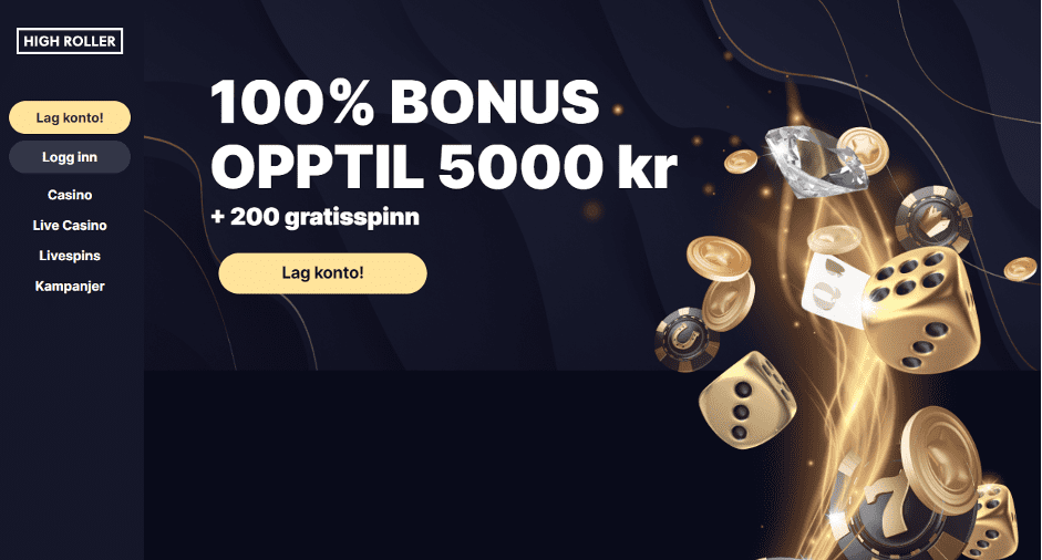 Highroller Casino Homepage