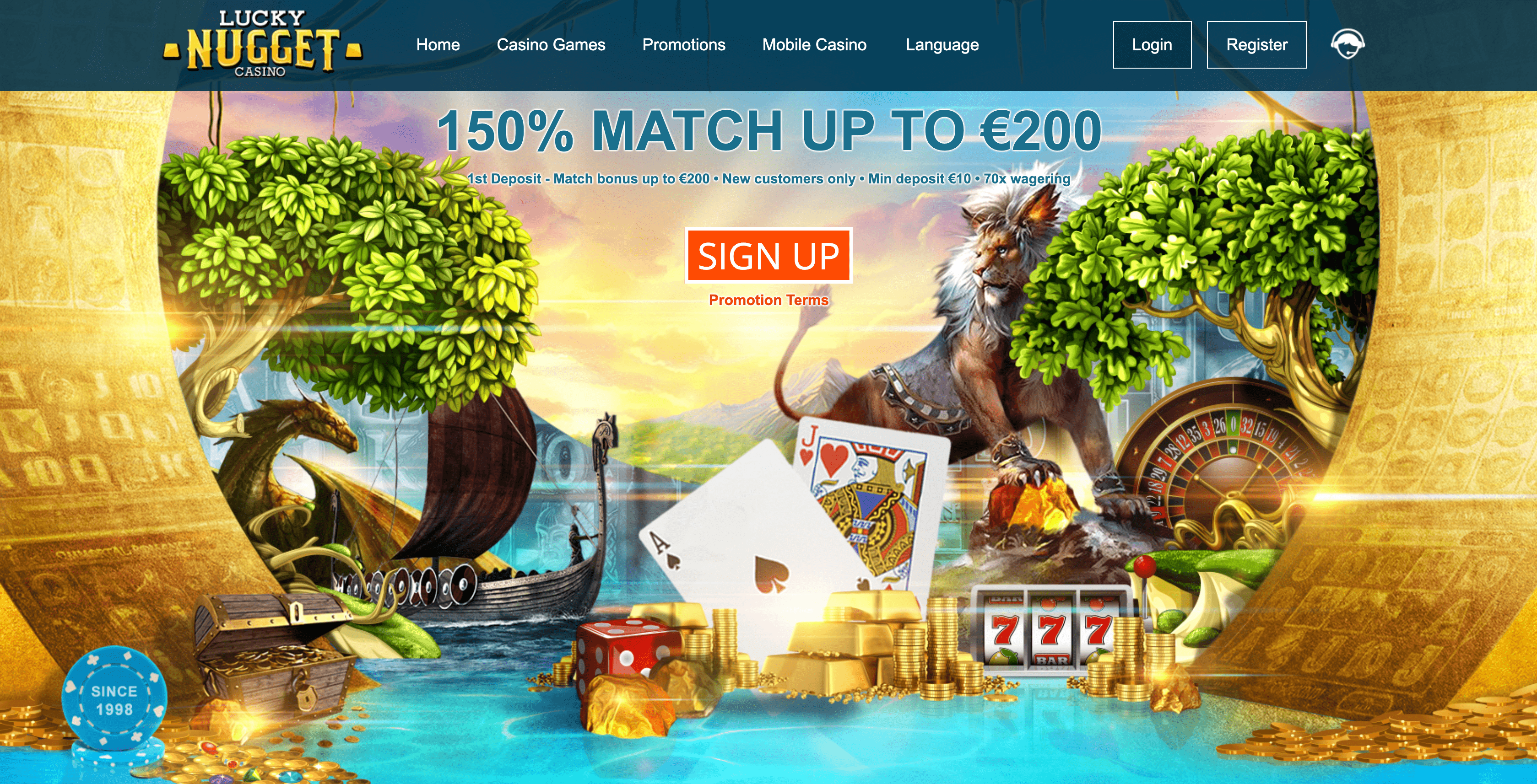 Lucky Nugget Casino main page
