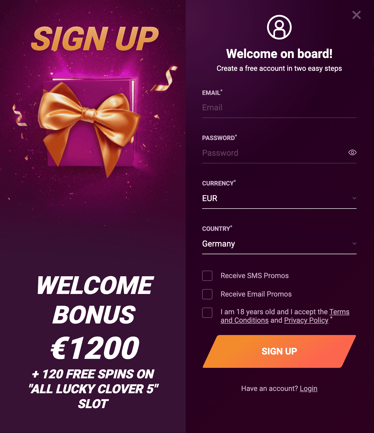 RickyCasino Registration