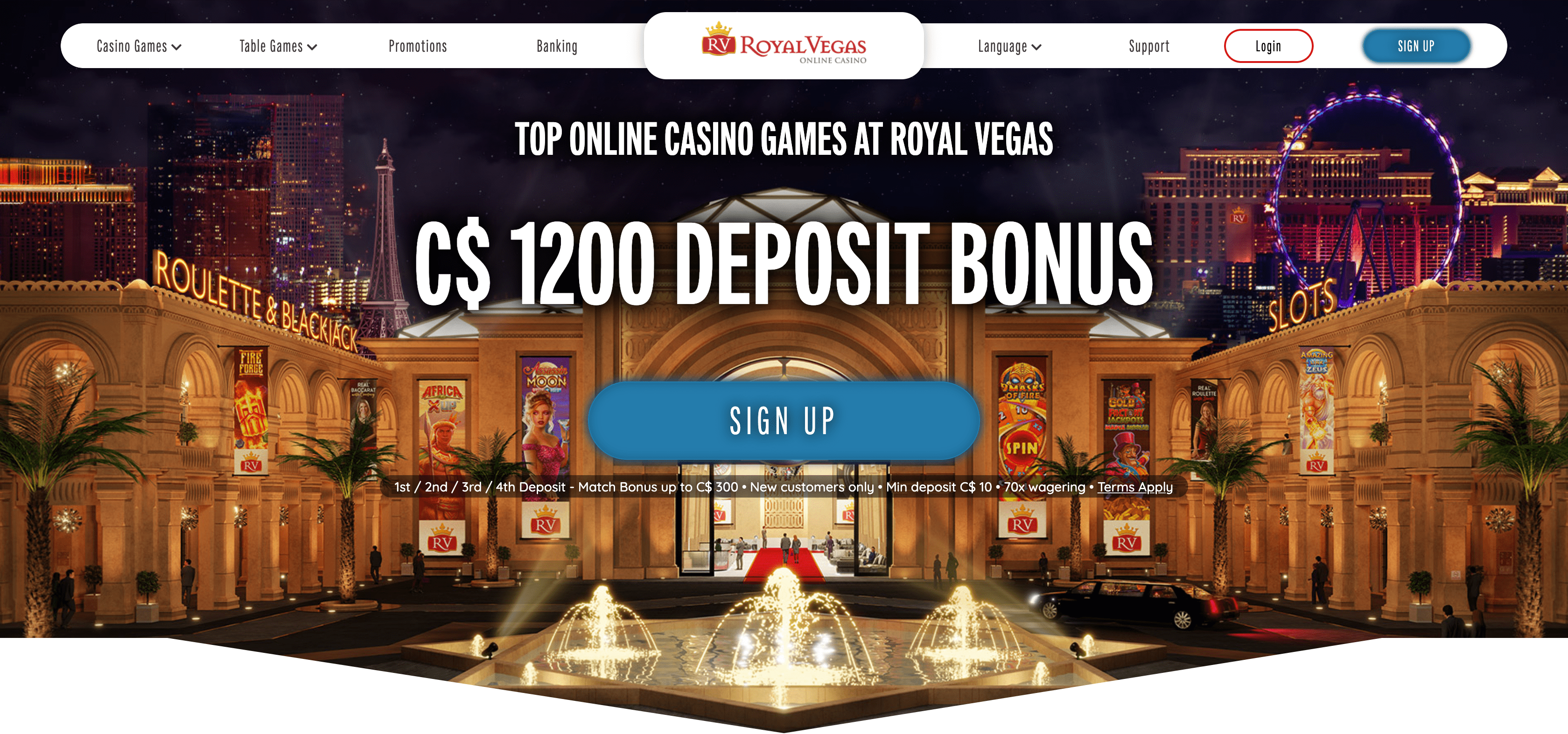 Royal Vegas Main Page