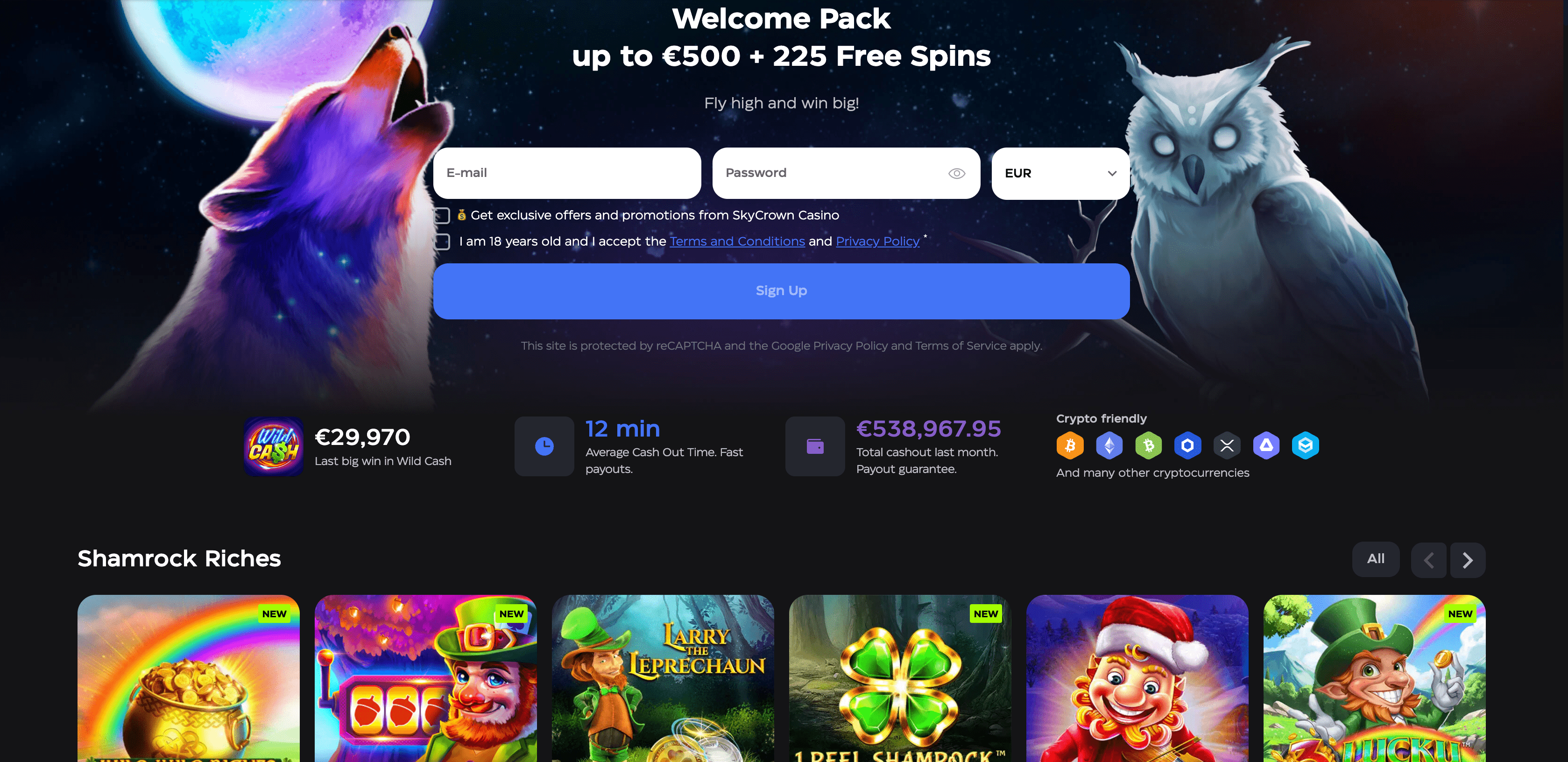 SkyCrown Casino main page