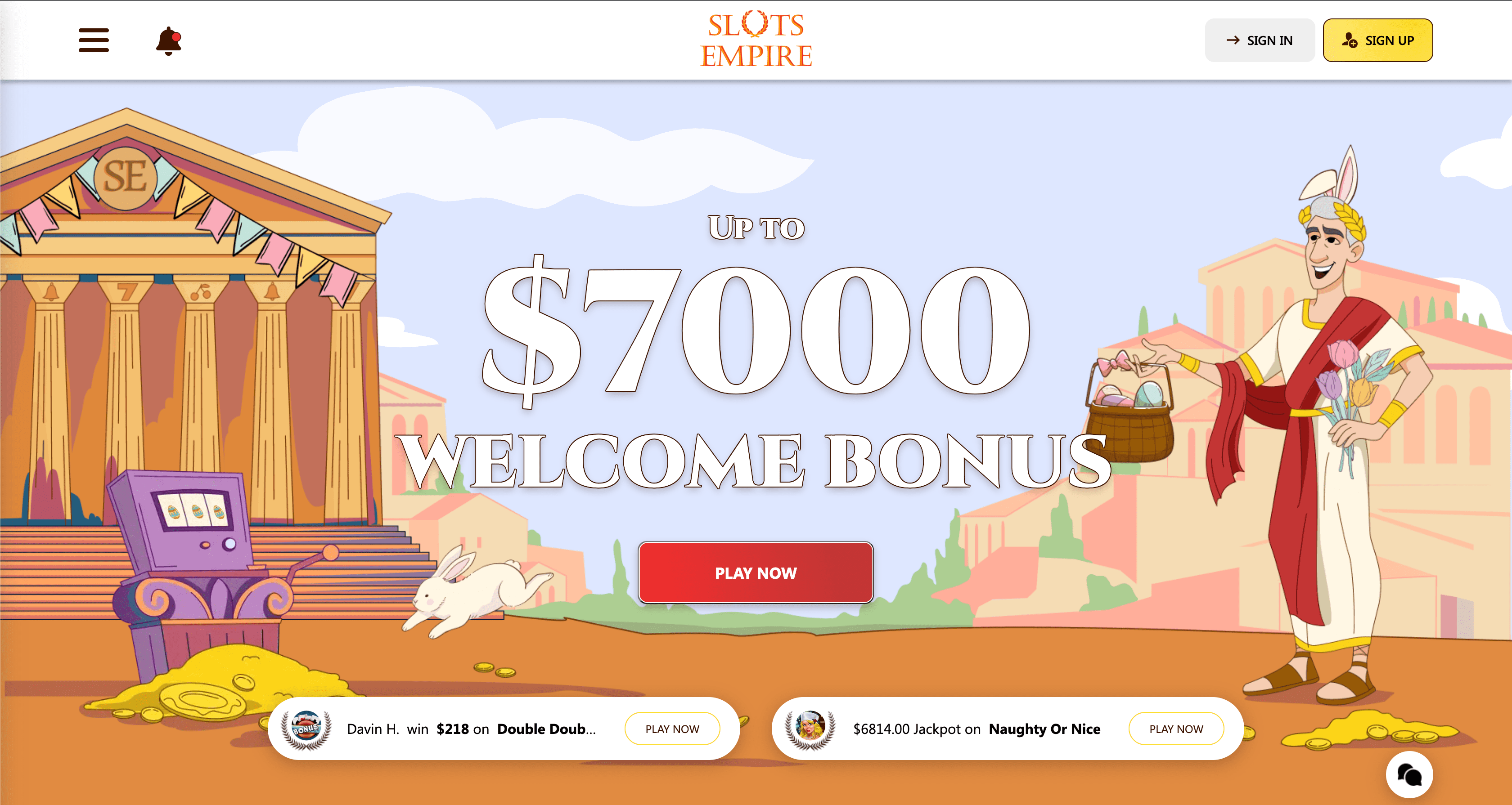 Slots Empire Homepage