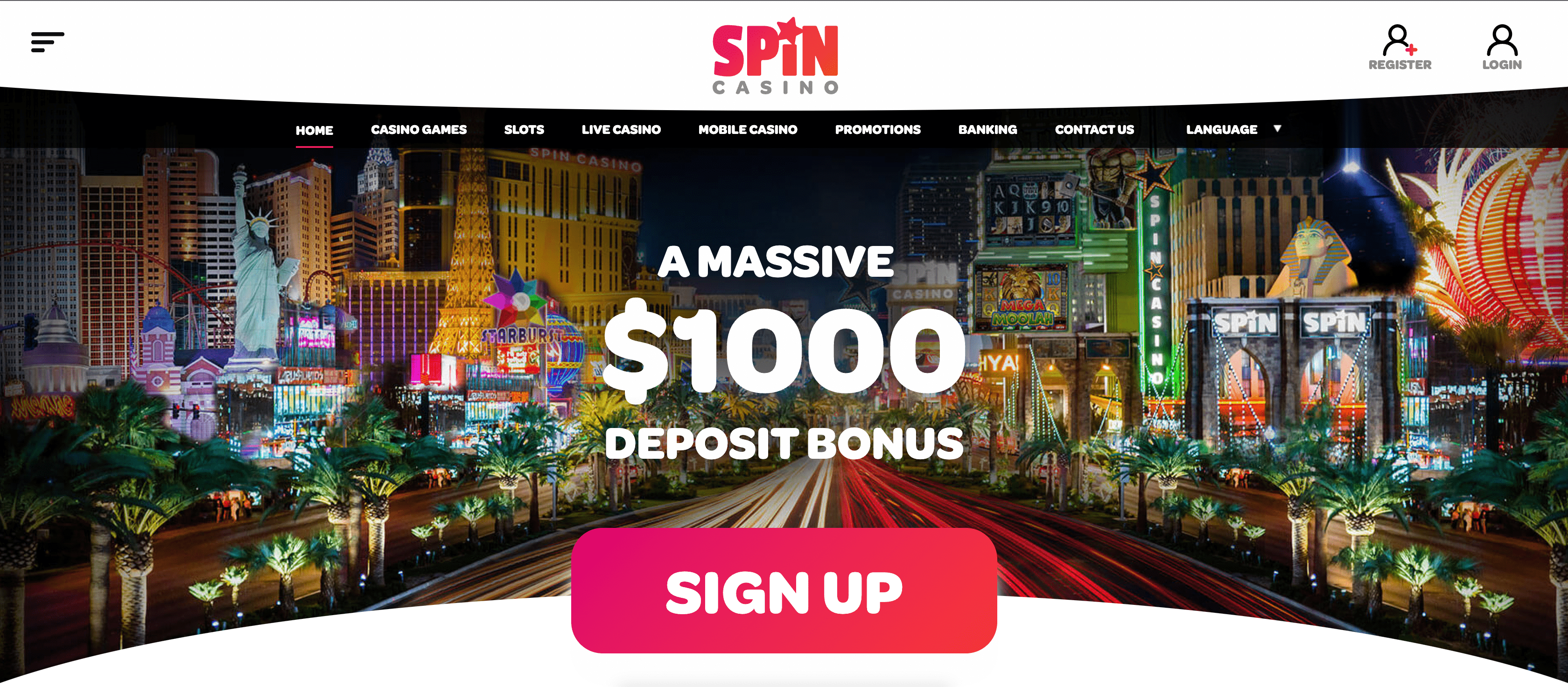 SpinCasino Homepage