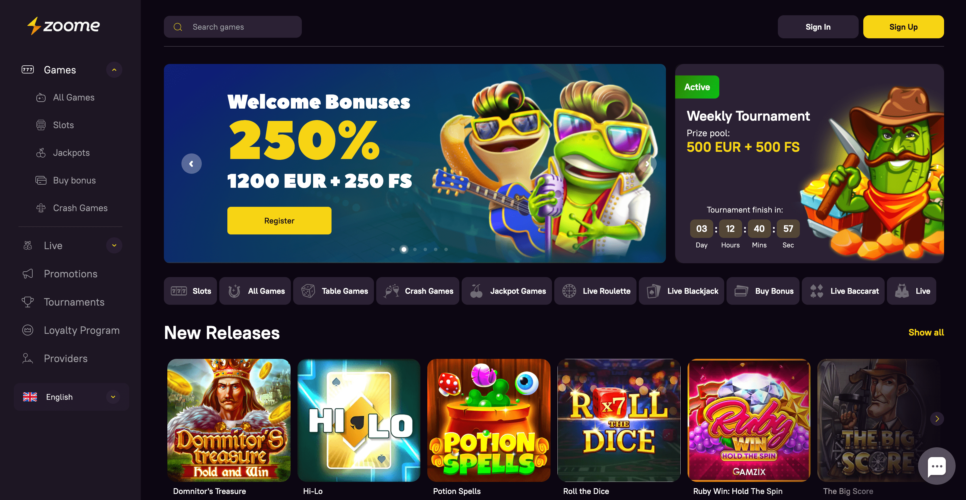 Zoome Main Page